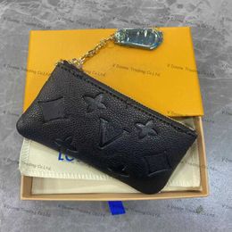 key wallet pouch designer key holder coin purse women key wallet PU embossing leather famous Brands Mens wallet Zipper small porte cles 245n