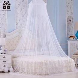 4 kolory Summer Elgant Hung Dome Mosquito Net do podwójnego łóżka poliestrową Mesh Tkanina domowa sypialnia dla dzieci dorośli wiszące dekoracje 240508
