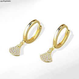 Earrings Personality Trend Micro Inlaid With Fan-shaped Exquisite Earrings Simple KJDE