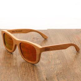 Óculos de sol de bambu de madeira vintage masculinos mulheres polarizadas feitas à mão com estojo UV400 Tons retro 2020 NOVOS EYEWEAR1 DESIGN 260P