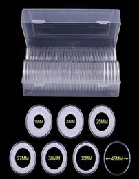 40Coin Capsules 46mm with 40Foam Gasket and 1 Plastic Storage Box for Coin Collection for 16 20 25 27 30 38 46mm coins CW C01167400532