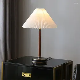 Floor Lamps Nordic Ins Master Bedroom Bedside Lamp Living Room Study Simple And Light Luxury Retro French Pleated Table