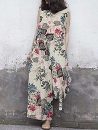 Women Vintage Floral Overalls Summer Jumpsuits ZANZEA Casual Loose Wide Leg Pants Female Printed Rompers Playsuits 240424