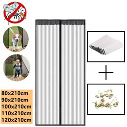 Magnetic Mosquito Net Summer Anti Bug Fly Door Curtains Mesh Automatic Closing Screen Living Room Bedroom Curtain 240508