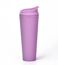 Doublelayer Plastic Frosted Tumbler 22OZ Matte Plastic Bulk Tumblers With Lids for Outdoor Sport Camping sea CG0015794096