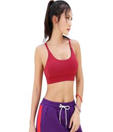 Bras Sanderala Sportswear Women Sport Shockproof Bra Fitness Yoga Push Up Tops Back Closure Wire Seamless SportsBra4800168
