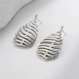 Stud Earrings Piercing Fishbone For Women Sterling Silver 925 Jewellery 2024 Trend Luxury Statement Cute Unique Dangle In Earring