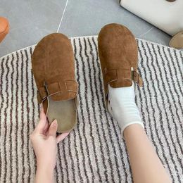 Slippers Indoor Shoes Rubber Home House Slides Women's And Ladies Sandals Mules Brown Flat Black Outside Luxury Sale Clappers Y