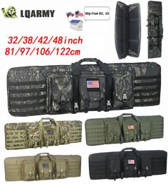 32 38 42 48 inch Tactical Double Rifle Case Military Molle Gun Rifle Bag Sniper Airsoft Gun Case Backpack Hunting Gun Holster 22028580889
