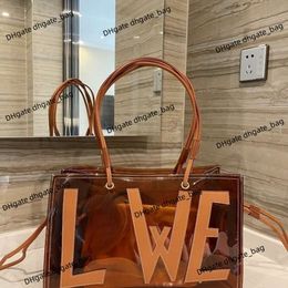 High-end brand Beach Bag Women's Handbag Fashion Design Large Letter tote bag Summer vacation casual New transparent leather travel hand-held shoulder shopping bag