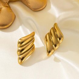 Dangle Earrings Simple Design Gold Colour Geometric Twisted Square Hoop For Women Creative Young Girls Party Wedding Jewellery