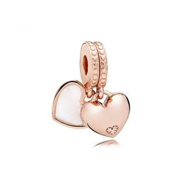 Silver 100% 925 Sterling Sier 11 782072En23 Rose Mother And Daughter Hearts Hanging Original Women Wedding Fashion Jewelry Gift Drop Dh5Ha