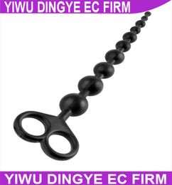 w1031 Anal Beads Silicone Anal Sex Toys Butt Plug Large Size Black Anal Ball Anal Toys for Men and Women8836524