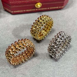 고급 디자인 S Sterling Sier Wide Rivet 중립 반지 여성 커플 개인화 된 패션 브랜드 보석