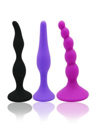 3 PcsLot Silicone Smooth Touch Butt Plug Anal Sex Toys Stopper w Strong Sucker for Beginners Adult Sex Toys 174026068366