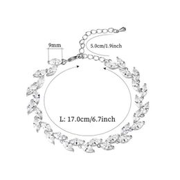 Wedding Bracelets Brand Sparkly Wedding Bridal Jewelry Marquise Leaf Cubic Zirconia CZ Crystal Tennis Bracelets for Women