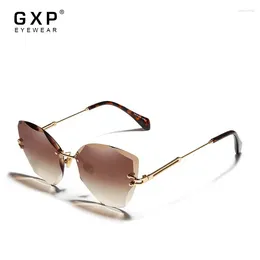 Sunglasses Genuine GXP Brand Design Rimless Women Gradient Driving Sun Glasses Clear Vintage Eyewear UV400