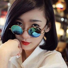 New Round Metal Sunglasses Steampunk Men Women Fashion Glasses Brand Designer Retro Vintage Sunglasses UV400 lens6845588