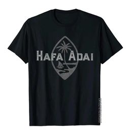Men's T-Shirts Hafa Adai - Hello from Guam retro design T-shirt mens cotton shirt tight fitting top newly customized d240509