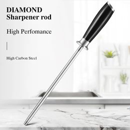 TURWHO 9 Knife Sharpener Rod Grinder Durable High Carbon Stainless Steel Honing Diamond Kitchen Tool 23cm 240424