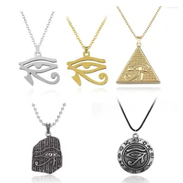 Pendant Necklaces The Eye Of Horus Necklace Trendy Vintage Style Gold Colour Plated Metal Choker For Women Men Jewellery Gifts