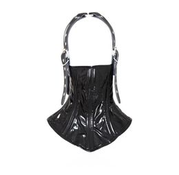 female BDSM sex collar with head harness strap neck restraints bondage gear adult toys for women black GN3024041768449825
