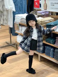 Clothing Sets Spring Summer Children Girl 3PCS Clothes Set Solid Top Black Pleated Skirt Plaid Casual Shirt Toddler Suit Baby Outfit