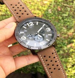 Fashion Big dial design FOSS Brand Men039s leather strap date calendar Quartz wrist Watch FO0121512309860