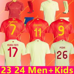 EURO SPAINS Soccer Jerseys PEDRI GAVI LAMINE YAMAL MORATA Carvajal OLMO ASENSIO FERRAN RODRIGO Cucurella Jersey 24 2025 SPANISH Men Kid Kit Football Shirt Fan Player