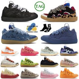 Wholesale Luxury Platform Leather Curb Designer Casual Shoes Low OG Original Denim Blue Hightops Trainers Womens Mens Calfskin Rubber Nappa Suede Bottoms Sneakers
