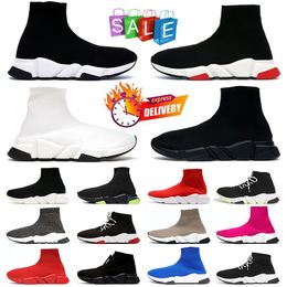 Original Socks Shoes For Men Women Designer Shoes All Black White Pink Blue Red Beige Glitter High Top Sneakers Trainers