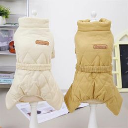 Dog Apparel Pet Coat Clothes For Small Large Dogs Pets Thicken Solid Korea Winter Cotton Padded Jumpsuit York Chihuahua Pug