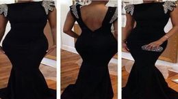 2018 IN STOCK Cheap Prom Gowns Plus size Sequins Backless Bateau Formal Long Party Dress Foreign Popular Prom Dress2315044