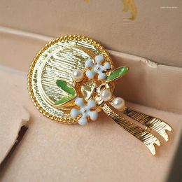 Brooches Elegant Classical Enamel Hat Vintage Flowers For Women Fashion Luxury High-end Brooch Pins Coat Jewellery Accessories