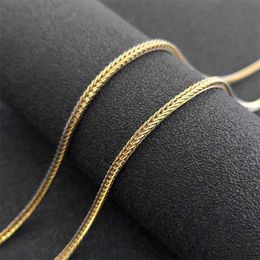 Chains Stainless Steel Hiphop Fox Tail Chopin Chain Necklace for Women Men Gold Colour Y2K Twist Foxtail Link Choker Neck Jewellery collar d240509