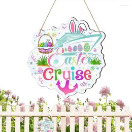 Decorative Figurines Wooden Hang Sign Easter Egg Door Decorations For Farmhouse Home Window