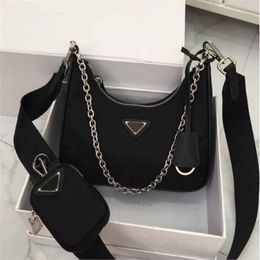 Woman Luxury Crossbody Bag Latest Style Nylon Triple Handbags Casual Brand Shoulder Messenger Bag Chain Top-handle 318F