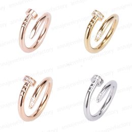 Designer Jewellery Love Rings for Womens men Titanium Steel Nail Ring Casual Ladies Gift With CZ Diamond fashion Luxury Mother's Day gift