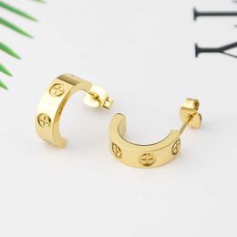 Advanced Design Girl Earrings Luxury screw classic C-shaped earrings with diamond female with cart earrings and C family