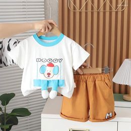 Clothing Sets 2024 Designer Baby Boy 18 Months Old Summer Clothes For Kids Casual Cartoon Short Sleeve T-shirts And Shorts Boys Outfits Set