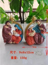 Decorative Figurines Manger Series Holy Father Our Lady Resin Craft Ornaments Cute Western Character Handmade Gifts