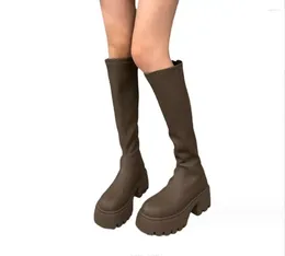 Boots Autumn Winter Woman Thigh High Fashion Black Long Knight Bootes Ladies Thick Sole Women Shoes Large Size