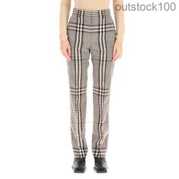 Senior Specialty Stores Quality Buurberlyes Pants Womens Casual Pants Fashion Long Pants Plaid High Waist Slimming Everyday Commuting Versatile with Real Logo