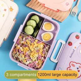 Lunch Boxes Bags Cute Bento Lunch Box for Kids Girls Women Kawaii Childrens Lunchbox School Child Snack Boxes Plastic Food Storage Container