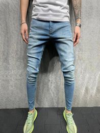Men039s Plus Size Pants New Stylish Stretch Slim Denim Straight Biker Skinny Men Ripped Jeans9367098