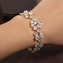 Wedding Bracelets Luxury Shiny AAA CZ Charm Bracelet for Women Elegant Bridal Sliver Colour Wedding Jewellery