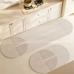 Carpet Water absorbing Diatomaceous mud mat kitchen and bathroom anti slip mat simple oval long strip carpet home decoration product WX