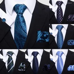 Bow Ties Man Tie Set Necktie Silk Woven Handkerchief Cufflinks For Men Year Party Gift