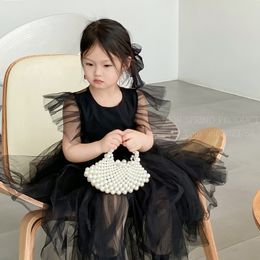 Children pearls weavinh handbags sweet girls princess single shoulder bag fashion kids sector crossbody bags Z8035
