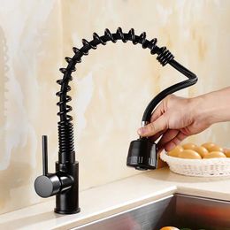 Kitchen Faucets Vidric Faucet Spring Style Pull Out And Down ORB/chrome Swivel Basin Sink Mixer Vessel Tap Spray